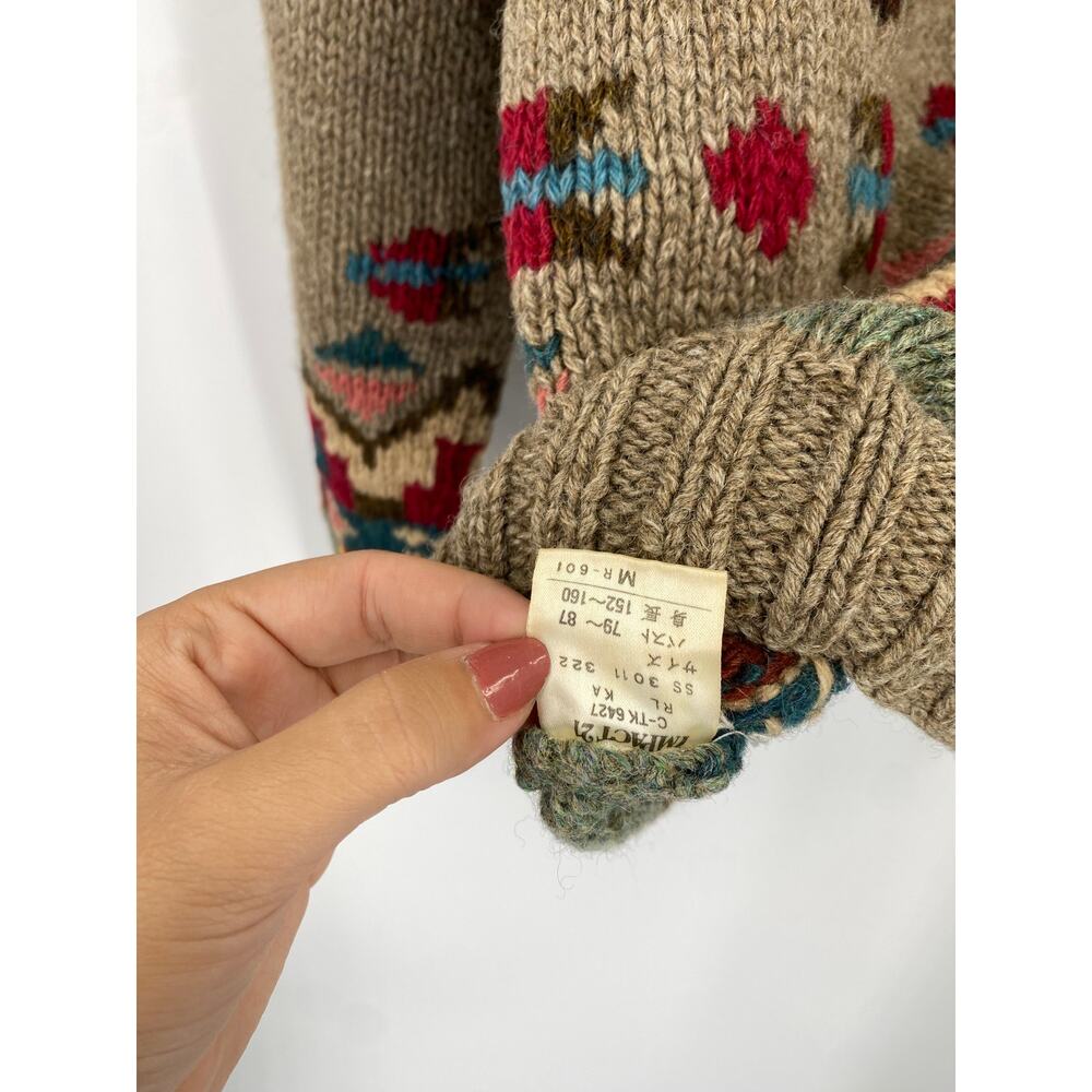 RARE Ralph Lauren Country 80s Vintage Horse Southwestern Pattern Wool Sweater - Picture 10 of 11